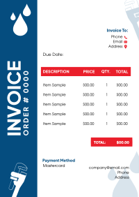 Wrench and Water Invoice Image Preview