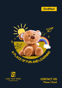 Daycare Center Teddy Bear Poster Design