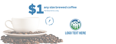 $1 Brewed Coffee Cup Facebook cover Image Preview