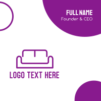 Purple Furniture Sofa Business Card Design