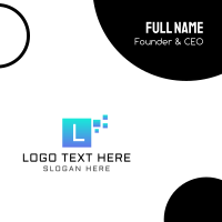 Digital Pixels Letter Business Card Design