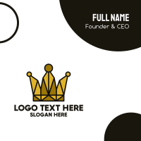 Gold Polygon Crown Business Card Design