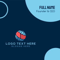 Simple Digital Globe  Business Card Design