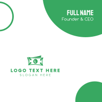 Green Money Bill Lettermark Business Card Design