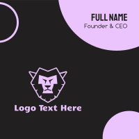Purple Neon Lion Business Card Design