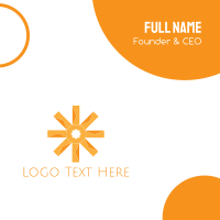 Orange Asterisk Business Card Design