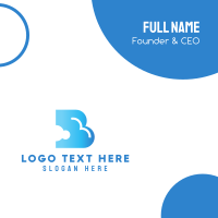 Blue Cloud Letter B Business Card Design