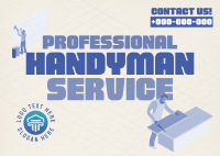 Isometric Handyman Services Postcard Design