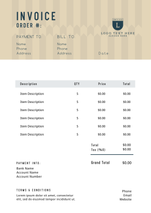 Modern Business Pattern Invoice Image Preview