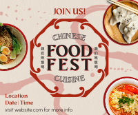 Inky Oriental Food Fest Facebook Post Design