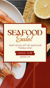 Minimal Shrimp Seafood Facebook Story Design