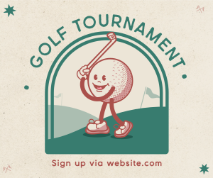 Retro Golf Tournament Facebook post Image Preview