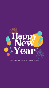 New Year Cheers Facebook story Image Preview