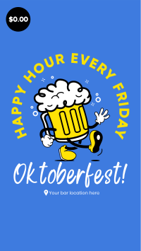 Happy Hour Mascot Facebook Story Design