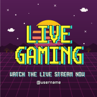 Retro Live Gaming Instagram Post Design