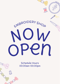 Cute Embroidery Shop Flyer Design