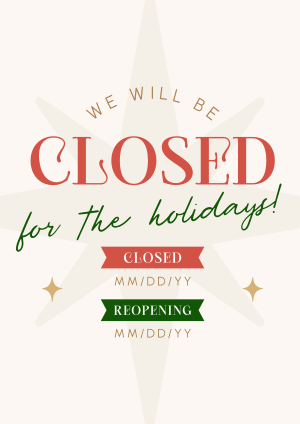 Holiday Closing Badge Flyer Image Preview