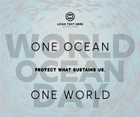 Clean World Ocean Day Awareness Facebook Post Design