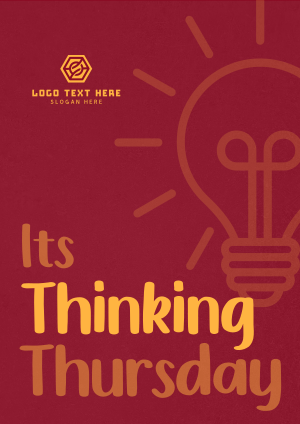 Minimalist Light Bulb Thinking Thursday Flyer Image Preview