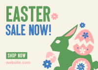 Floral Easter Bunny Sale Postcard Image Preview
