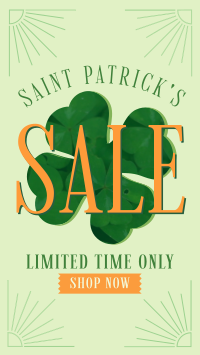 St. Patrick's Sale Clover TikTok Video Design