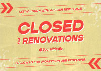 Generic Closed for Renovations Postcard Image Preview