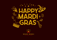 Mardi Gras Festival Postcard Image Preview