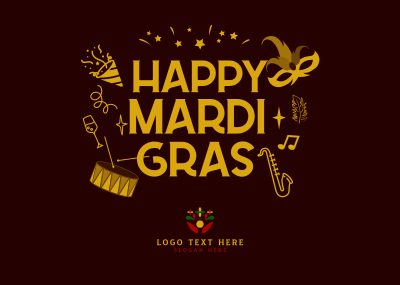 Mardi Gras Festival Postcard Image Preview