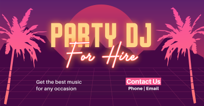 Synthwave DJ Party Service Facebook ad Image Preview