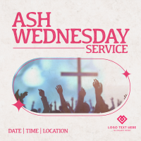 Retro Ash Wednesday Service Instagram Post Design