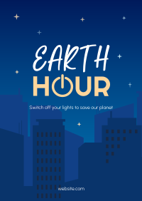 Earth Hour Cityscape Flyer Image Preview