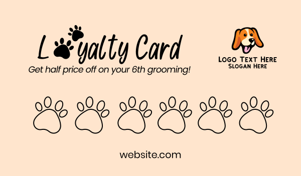 Loyalty Card Paws Business Card Design
