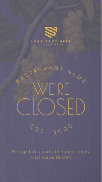 Rustic Closed Restaurant YouTube Short Design