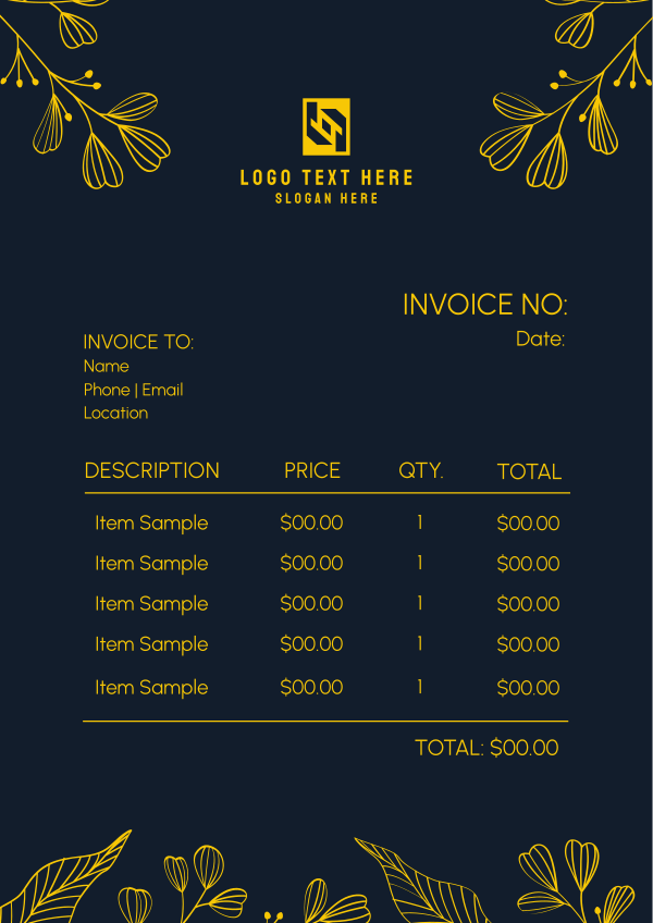 Talk Leaves Invoice Design Image Preview