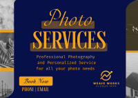 Photography Services Minimal Postcard Image Preview