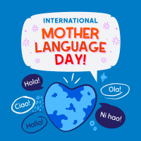 World Mother Language Instagram Post Design