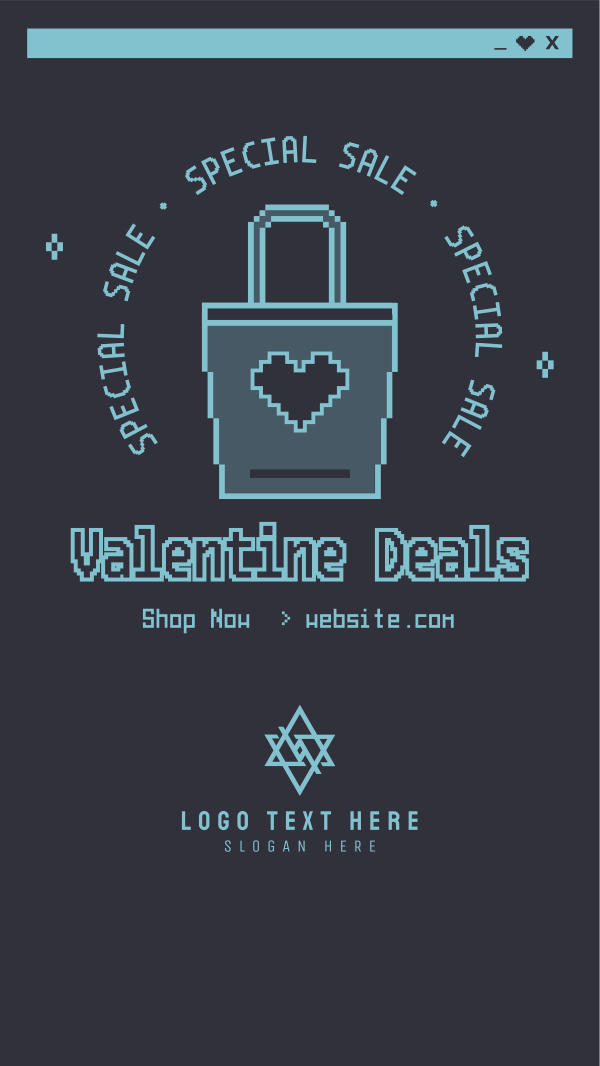 Pixel Shop Valentine Instagram Story Design Image Preview