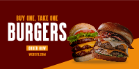 Double Burgers Promo Twitter Post Design