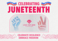 Rustic Juneteenth Greeting Postcard Image Preview