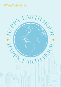 Earth Hour Lineart Poster Design