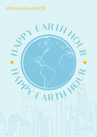 Earth Hour Lineart Poster Image Preview