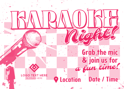 Pop Karaoke Night Postcard Image Preview