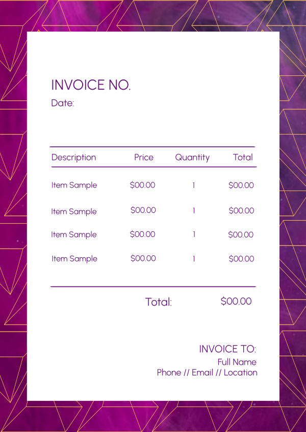 Luxe Triangle Pattern Invoice Design Image Preview