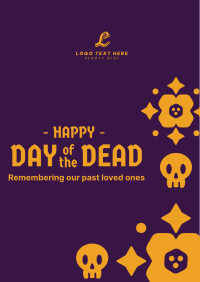 Day of the Dead Floral and Skull Pattern Poster Image Preview
