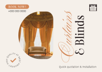 High Quality Curtains & Blinds Postcard Design