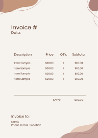 Pastel Color Abstract Invoice Design