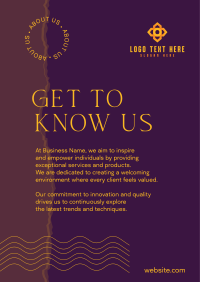 About Us Company Poster Design