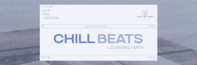 Minimal Chill Music Listening Party Twitter header (cover) Image Preview