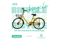One Stop Bike Shop Postcard Image Preview