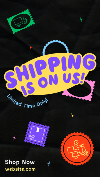 Quirky Free Shipping Facebook Story Design